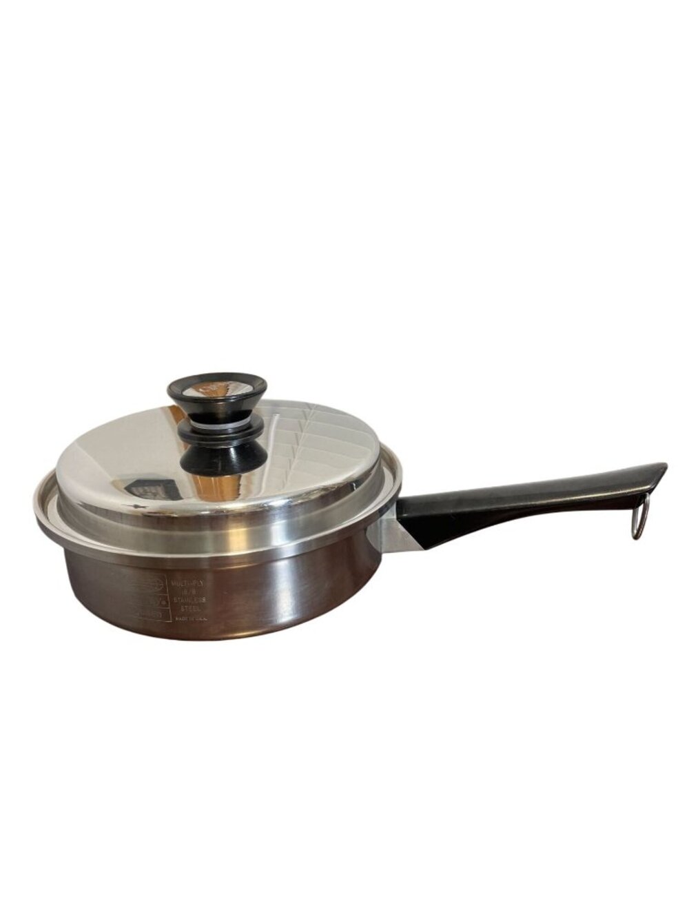 Vintage Amway Queen Cookware 18/8 Stainless Steel 8.5" Skillet/Pot with Lid